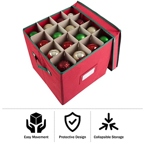 Elf Stor 83-DT5021 Christmas Box With Adjustable Dividers And Lid Ornaments Storage thumb #2