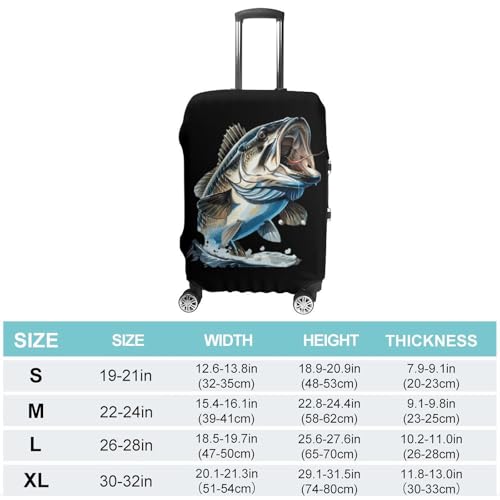 Bass Fishing Luggage Cover Suitcase Cover Protector Anti-scratch Travel Suitcase Wrap for Unisex XL2