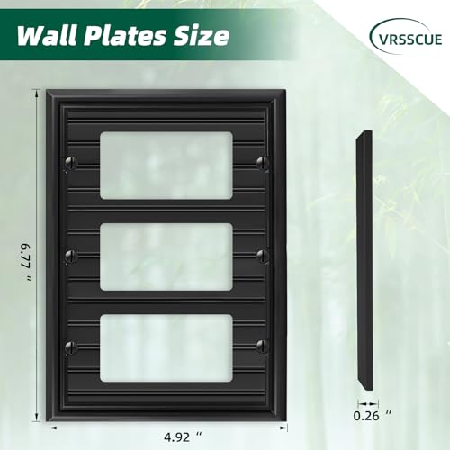 Black Natural Material Triple Decorator Outlet Cover Wall Plate(1-Pack） by VRSSCUE - Used condition - Image 5