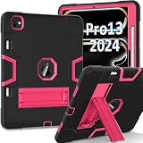 Anti-Yellowing Tablet Case Protective Case Compatible with iPad Pro 13 Inch Case 2024 M4 7th Generation Case with Pen Holder and Stand, Rugged Case Compatible with iPad Pro 13'' (M4) shockproof besch