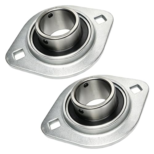 Image of 2 Pack SBPFL209-28 Pillow Block Bearings 1-3 /4 inch Bore Bearing Units Steel Flange Mounted Bearing Housing Pressed Steel Flange Bearing (SBPFL209)