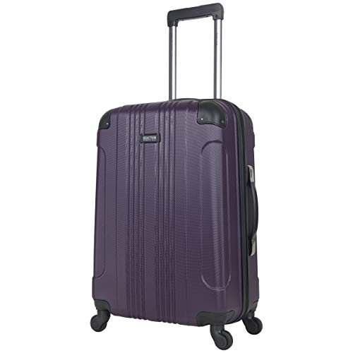 Kenneth Cole Reaction Out Of Bounds 24-inch Check-Size Lightweight Durable Hardshell 4-Wheel Spinner Upright Luggage, Deep Purple