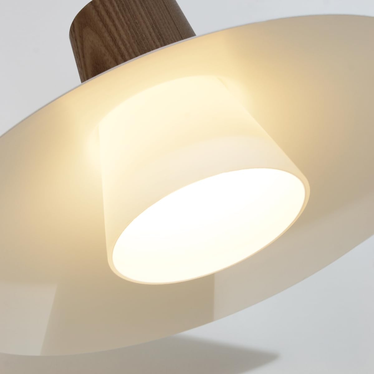 Lampa Wisząca 1 Płomień Czarna, Drewniana w Stylu Vintage Duża, Metal Przemysłowy, Szklany Klosz, Regulowana Wysokość, Nowoczesna E27 Do Salonu, Sypialni, Jadalni, Kuchni