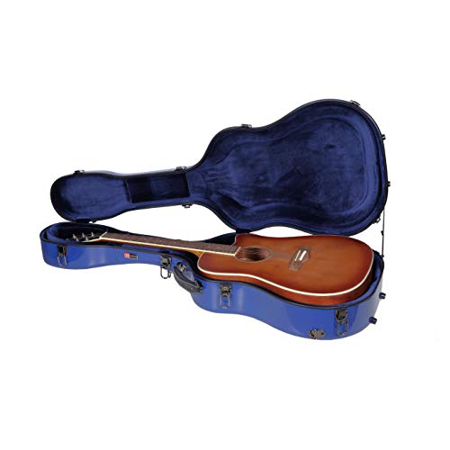 Crossrock CRF1020DNVBL - Funda rígida para guitarra acústica de fibra de vidrio, estilo mochila...
