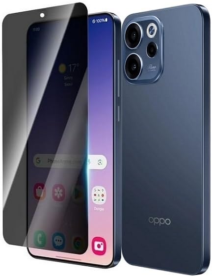 Image of Privacy For Oppo Reno 15C 5G Tempered Glass /Anti-Spy Anti-Scratch Screen Protector /Easy Self Installation /Case Friendly (Fingerprint is Not Working) -1Pack|Black