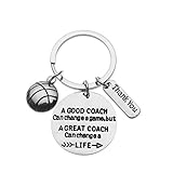 Sportybella Basketball Coach Keychain, A Good Coach Can Change a Game But a Great Coach Can Change a Life Keychain for Men and Women, Basketball Coach Gifts