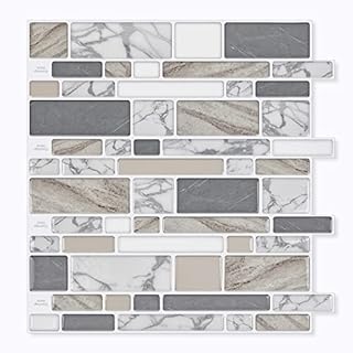 STICKGOO 10-Sheet Marble Look Peel and Stick Wall Tile, 12