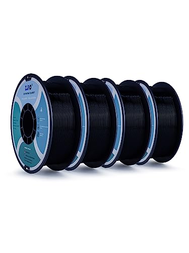 Image of ZIRO PLA Filament 1.75mm,3D Printer Filament PLA PRO Basic Color Series 1.75MM Total 4KG(8.8lbs), Dimensional Accuracy + /- 0.03mm,Black(1KG X 4 Spools Pack) | Fit for Most FDM 3D Printer, 1.75mm 1KG Spool, Dimensional Accuracy + /-0.03mm, Colorful PLA FilamenT
