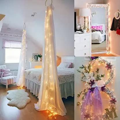 Image of Desidiya LED Rice Lights for Home Decoration String and Diwali Christmas Indoor Outdoor Decoration Wedding, 19 Meters Festive Decor Light (Warm White)