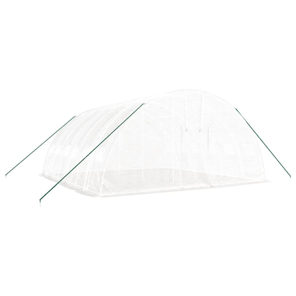Homgoday Invernadero con Estructura de Acero Blanco 36 m² 6x6x2,85 m, Invernadero Caseta Jardín Terraza Plantas Semilla Cultivo Huerto Verduras Cubierta Casero
