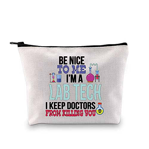 G2TUP Funny Lab Tech Laboratory Technician Week Gift Cosmetic Bag Medical Scientist Lab Technician Travel Organizers (Lab Tech)