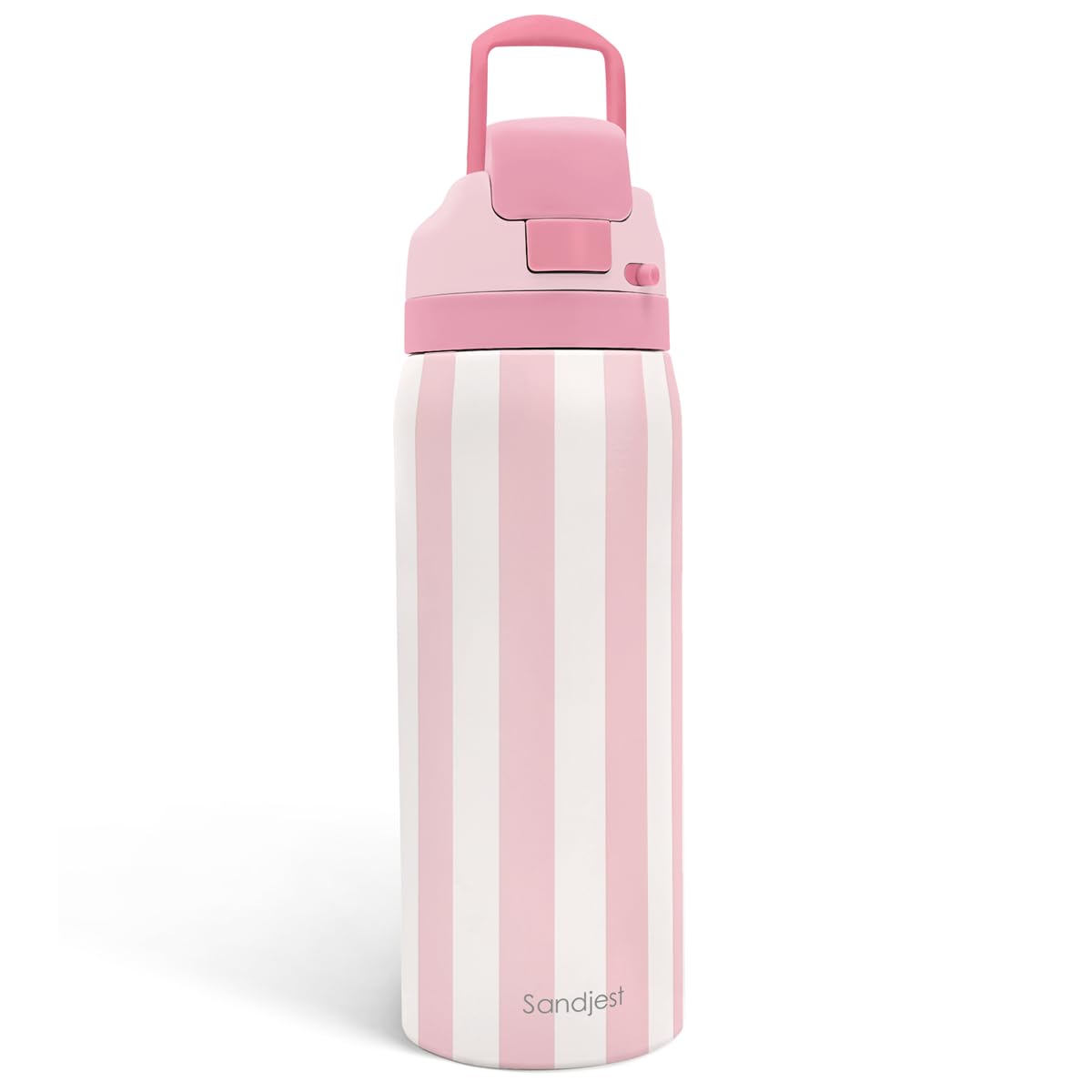 Checkered Floral Insulated Stainless Steel Water Bottle with Straw for Sports and Travel, 32oz, Gifts for Women Girls Friends Teens Birthday Christmas (Pink)