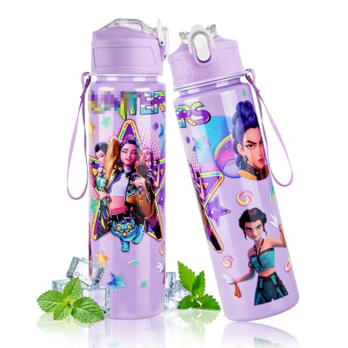 K-pops Water Bottle Kids Adults with Straw for School Camping Travel Gym