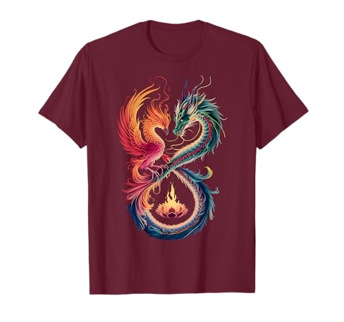 Dragon Phoenix Symbole Infini Yin Yang Balance T-Shirt