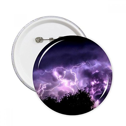 Badge bouton rond violet tonnerre nuit DIYthinker pour customisation de veste
