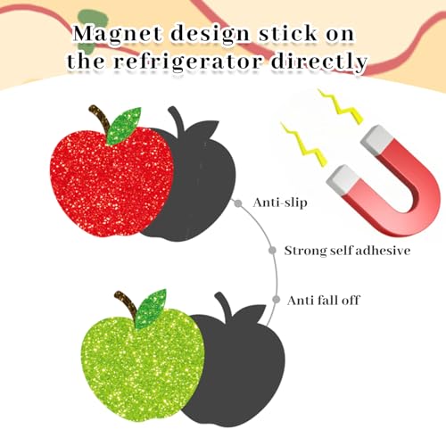 16 Imánes Decorativos de Manzana Rojo Amarillo Verde miniatura 3