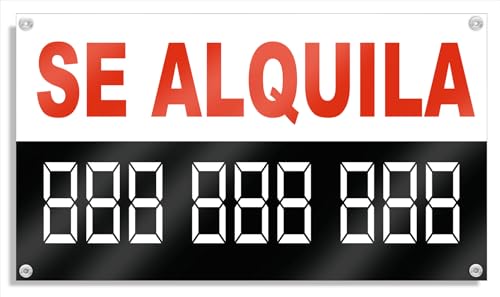 Cartel de Lona Se Alquila 74x42 cm con Numeros Personalizables Venta de Pisos Locales Inmobiliaria (Se Alquila)