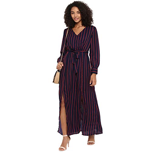 Image of Harpa V-Neck Vertical Stripes Dress