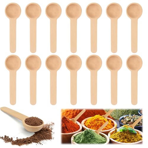 25 Piezas Cucharas de Madera Pequeña Redonda, Pequeñas Cucharas de Madera, Cuchara Madera Pequeña Redonda, Cuchara Madera Pequeña, para Condimento Azúcar Miel Café