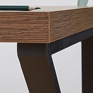 Hsh home office computer desk industrial modern simple metal wooden pc laptop executive desk farmhouse student computer table for work study writing gaming in bedroom living room rustic oak 47 inch  urban country home decor