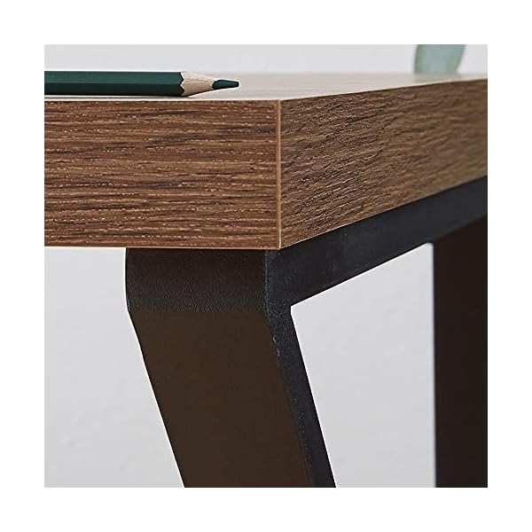 Hsh home office computer desk industrial modern simple metal wooden pc laptop executive desk farmhouse student computer table for work study writing gaming in bedroom living room rustic oak 47 inch  urban country home decor