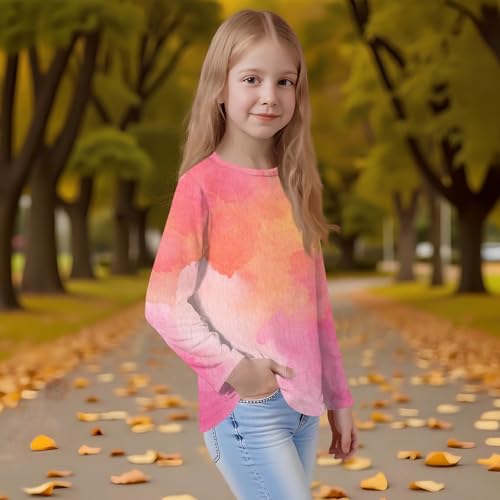 Clothes for Teen Girls Tops Long Sleeve Fall Cute Shirts Girls Beach Round Neck Teens Clothes Trendy Tie Dye 3-14 Years2