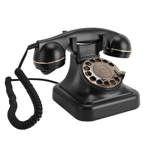 Teléfono Fijo Retro, Teléfono de Escritorio con Cable Clásico, Teléfono con Botón de Marcación Antiguo Vintage con Función de Rellamada para Oficina en Casa