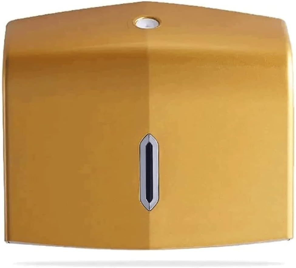 Paper Towel Dispenser Paper Towel Holders Wall Mount with Key Nailless Plastic Commercial Paper Towel Dispensers for 200 Bar Toilet Tissue Holder High Capacity (Gold)