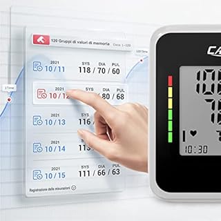 CAZON Misuratore di Pressione Sanguigna, Digitale Automatico da Braccio per uso domestico Misuratore di frequenza cardiaca