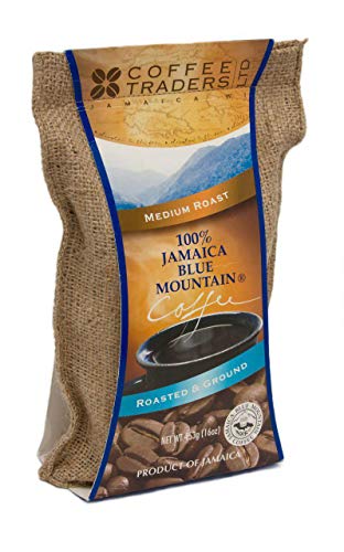 Jamaica Blue Mountain Coffee Certified 100% Pure, Roasted Ground 1 Lb
