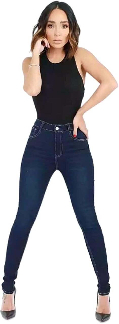 Amazon.com: Ciclon Jeans Black Manelyk Pomps Skinny Waist : Ropa, Zapatos y  Joyería