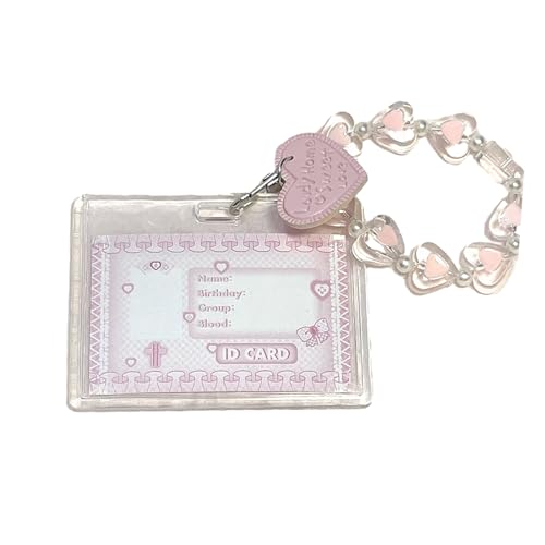 Acrylic Photocard Holder with Keychain for Girl Kpop Idol Photo Holder Bank Bus Student Card Protector Clear Hard Sleeve, 54*85ｍｍ