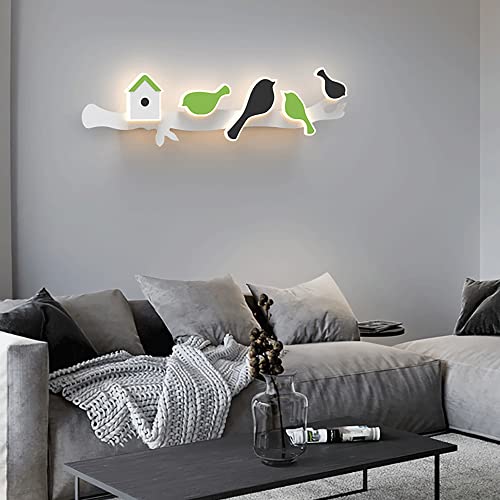 Aplique de pared LED infantil de pájaro moderno de 17W y 6000K 3