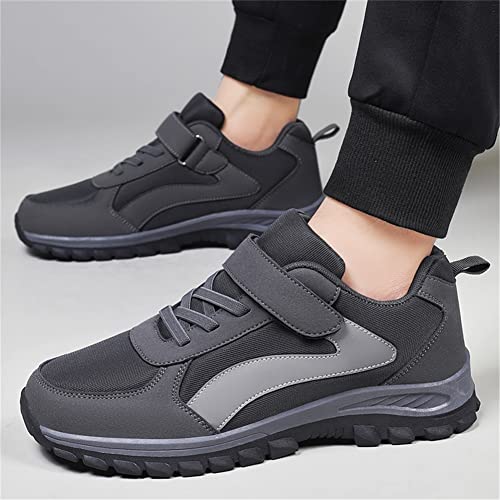 Image of LEADER SHOW Men's Comfortable Walking Shoes Non-Slip Safety Casual Sneakers for Elderly Strap Closure