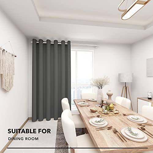 Deconovo Grey Living Room Curtains For Dividing Space - 84 Inch Length Curtains For Sliding Glass Door, Grommet Office Curtains (80W X 84L Inch, Grey, 1 Panel) #TOP3