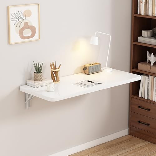 Table pliante murale 70x40 cm blanche pour cuisine et petit balcon - 3