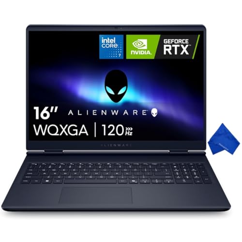 Dell Alienware 16 Aurora LAC16250 16" WQXGA Gaming Laptop - Intel Core 7 240H, 32GB RAM, 1TB SSD, Windows 11, GeForce RTX 5060 8GB GDDR7, Newest Model (with Microfiber Cloth) - Interstellar Indigo