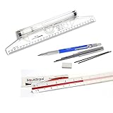 Liquidraw Juego de 5 reglas triangulares y reglas para enrollar (30 cm)
