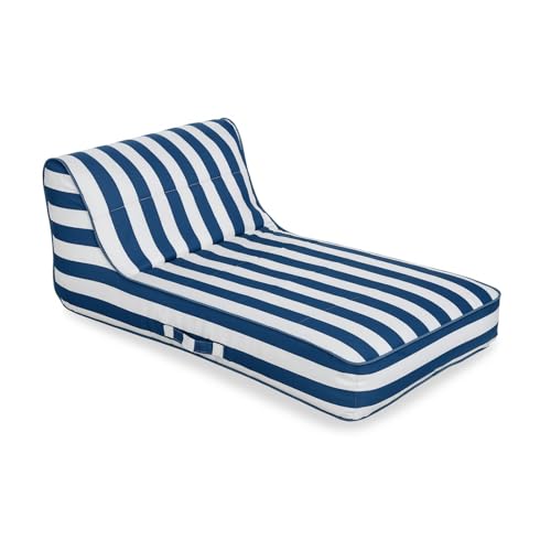 Upholstered Stylish Pool Float Lounger Recliner Large Floating Chair & Backrest Heavy Duty Lake Beach Adults & Kids - Comfortable Tube Durable Water Floaty Tanning Lounge - Terracotta