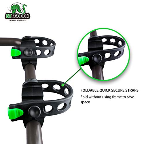 STEGODON 2 Bike Hitch Rack 2\'\' Hitch Receiver Heavy Duty Bicycle Carrier Racks Hitch Mount Double Foldable Rack for Cars, Trucks, SUV，Hatchback RV，Tow Hitch and Minivans - Thumbnail 5