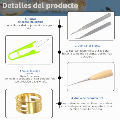 Miniatura 3 de Glarks Juego De 6 Pinzas De Joyería - Kit De Herramientas Profesionales Con Agujas, Redondas, De Nariz Curvadas, Cortadores De Alambre Y Para Engarzar