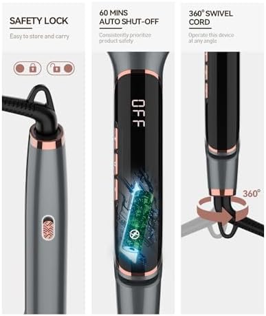 Hair Straightener 1.75 Inch Wide Titanium Flat Iron Hair Straightener for All Hair Types, Dual Voltage Flat Iron for International Travel-Black/Grey 7 41MqQtwi6DL. AC