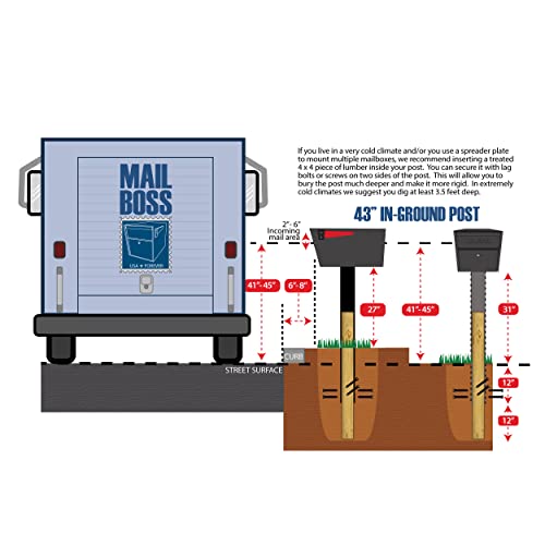 Mail Boss 7125 In-Ground Mounting Post, Alpine White Mailbox