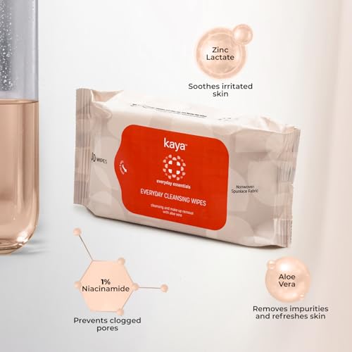 Image of Kaya Everyday Cleansing Wipes | Cleansing | Intense Hydration Wipes | All Skin Types | 30 Wipes (Pack of 2)