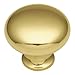 Solid Brass 1/2 in Smooth Top Knob
