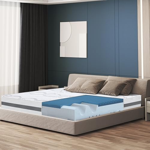 The White Stone Memory Foam-Matratze 180 x 200 | Höhe 22cm | Hypoallergener und atmungsaktiver Stoff | Orthopädische und selbstmodellierende Eigenschaften | Hergestellt in Italien