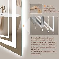 Badspiegel-mit-Beleuchtung 100x70 LED Badezimmer Spiegel mit Bluetooth – Ansicht 9