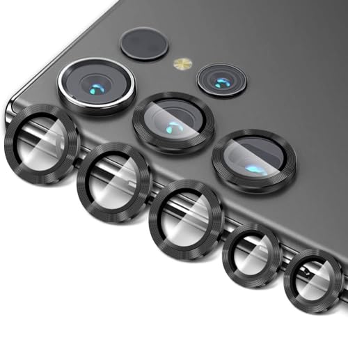 Image of Skinomi Camera Lens Protector Compatible with Samsung Galaxy S23 ultra 5G [Anti-Scratch] Premium Tempered Glass Film Aluminum Alloy Lens Ring Cover, Black Titanium
