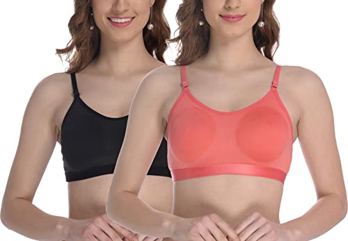 Image of FIMS - Fashion is my style Women Cotton Sports Bra for Gym, Yoga, Running Bra for Girls, Racer Back, Full Coverage, Multicolor, Cup B, See Main Image to Check How Many Bra You Will Get