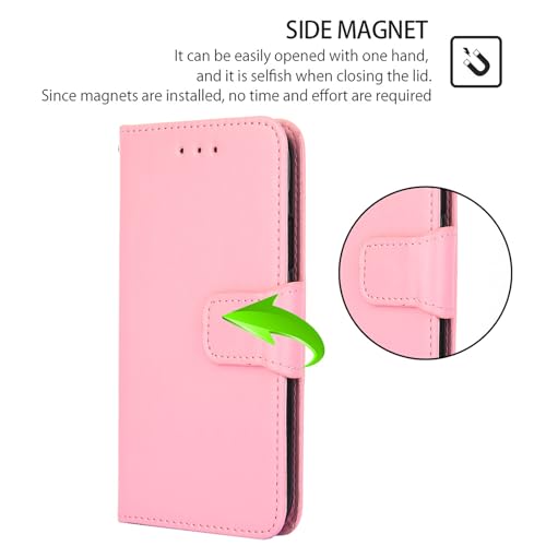 Étui en cuir Google Pixel 9 Pro housse portefeuille rose à béquille - 5